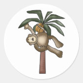 Aap in Bananenboom Ronde Sticker (Voorkant)