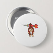 aap in Darts met Dart Ronde Button 7,6 Cm (Voorkant /achterkant)