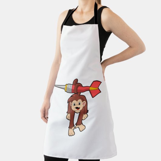 aap in Darts met Dart Schort (Insitu)