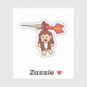 aap in Darts met Dart Sticker (Vel)