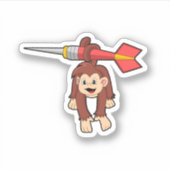 aap in Darts met Dart Sticker (Voorkant)