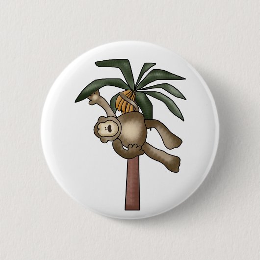 aap in de bananenboom ronde button 5,7 cm (Voorkant)