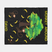 "Aap in de buurt" Fleece Deken (Voorkant (Horizontaal))