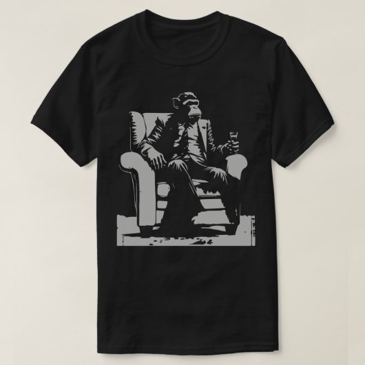 Aap in de fauteuil t-shirt (Design voorkant)