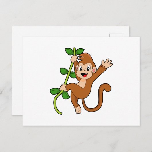 Aap in de jungle briefkaart (Voorkant / Achterkant)