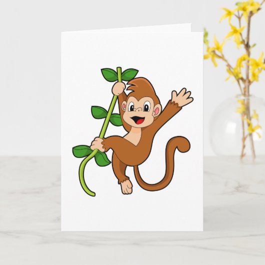 Aap in de jungle kaart (Gele Bloem)