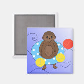 aap in de pool magneet (Voorkant / Achterkant)