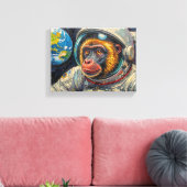 AAP IN DE RUIMTE 10 CANVAS AFDRUK (Insitu (Woonkamer))