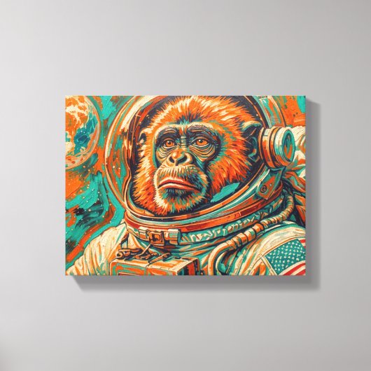 AAP IN DE RUIMTE 8 CANVAS AFDRUK (Voorkant)