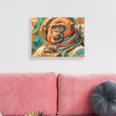 AAP IN DE RUIMTE 8 CANVAS AFDRUK (Insitu (Woonkamer))