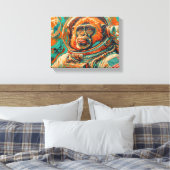 AAP IN DE RUIMTE 8 CANVAS AFDRUK (Insitu (Slaapkamer))