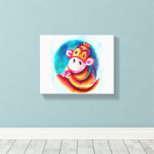 Aap in de ruimte canvas afdruk (Insitu (Houten vloer))