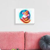 Aap in de ruimte canvas afdruk (Insitu (Woonkamer))