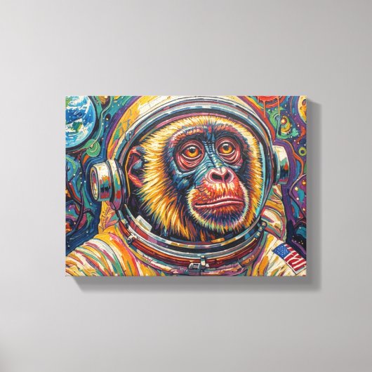 AAP IN DE RUIMTE CANVAS AFDRUK (Voorkant)