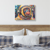 AAP IN DE RUIMTE CANVAS AFDRUK (Insitu (Slaapkamer))