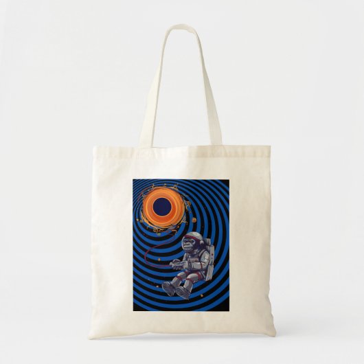 aap in de ruimte vliegend tote bag (Voorkant)