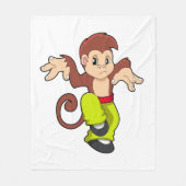 aap in de vechtsport Kungfu Fleece Deken (Voorkant)