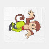 aap in de vechtsport Kungfu Fleece Deken (Voorkant (Horizontaal))