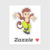 aap in de vechtsport Kungfu Sticker (Vel)