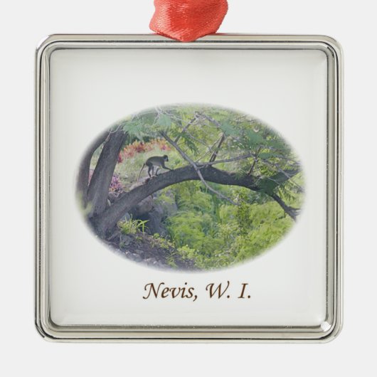 aap in een boom metalen ornament (Voorkant)