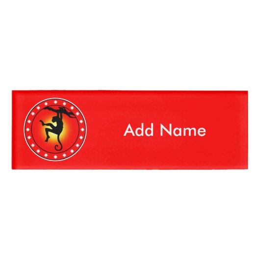 aap in een boom naambadge (Voorkant)