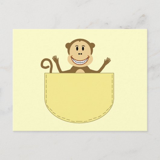 aap in een Briefkaart met zakje (Voorkant)