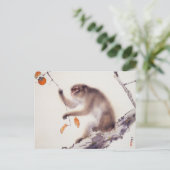 aap in een Persimmon-boom Briefkaart (Staand voorkant)