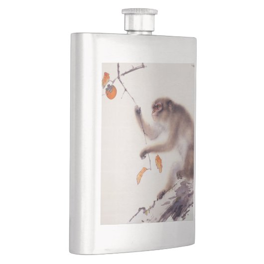 aap in een Persimmon-boom Heupfles (Rechts)