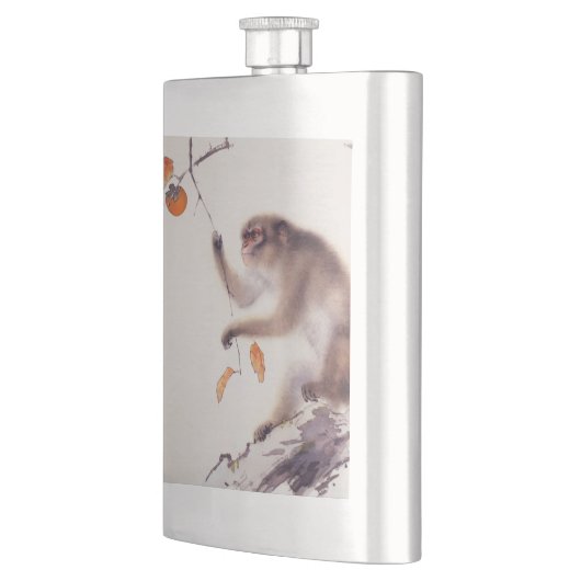 aap in een Persimmon-boom Heupfles (Links)