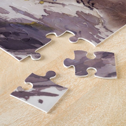 aap in een Persimmon-boom Legpuzzel (Zijkant)