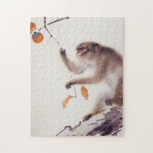 aap in een Persimmon-boom Legpuzzel