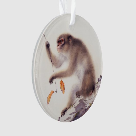 aap in een Persimmon-boom Ornament (voorkant)