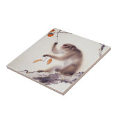 aap in een Persimmon-boom Tegeltje (Zijkant)