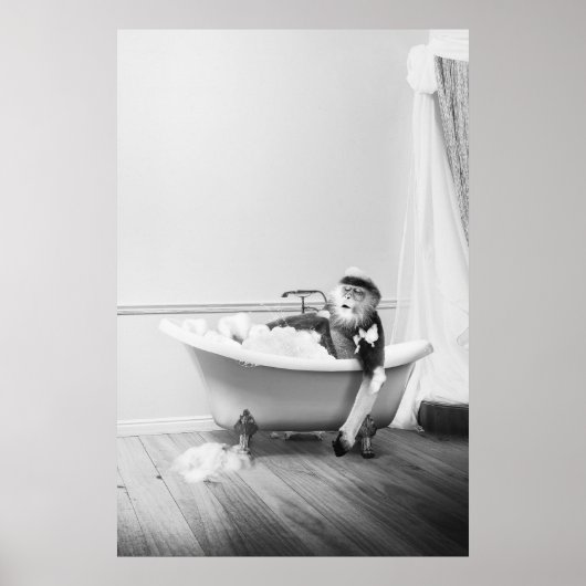aap in een Poster in bad (Voorkant)
