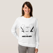 aap in het Midden-T-shirt T-shirt (Voorkant volledig)