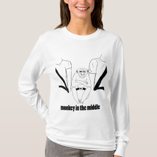 aap in het Midden-T-shirt T-shirt (Voorkant)