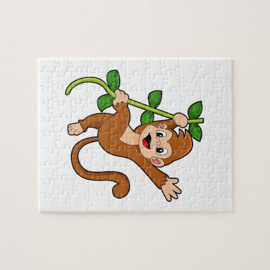 aap in het Oerwoud Legpuzzel (Horizontaal)