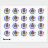 Aap in het zwembad ronde sticker (Vel)