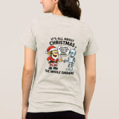 Aap in kerstman outfit grappige T-shirt (Achterkant)