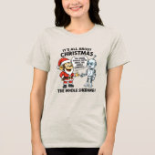 Aap in kerstman outfit grappige T-shirt (Voorkant)