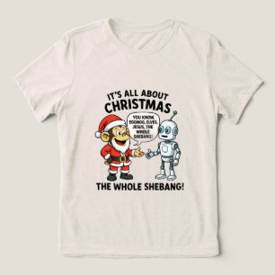 Aap in kerstman outfit grappige T-shirt