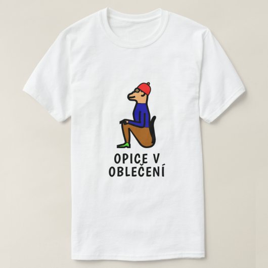 aap in kleding in het Tsjechisch T-shirt (Design voorkant)