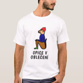 aap in kleding in het Tsjechisch T-shirt (Voorkant)