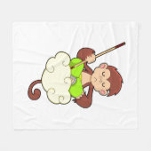 aap in kruislegge op wolken fleece deken (Voorkant (Horizontaal))