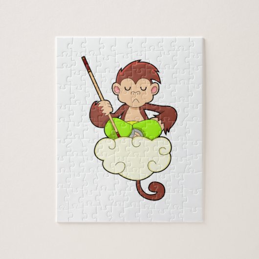 aap in kruislegge op wolken legpuzzel (Verticaal)