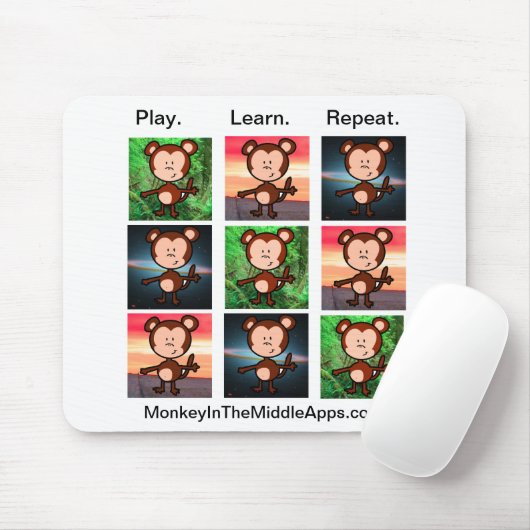 Aap in MiddenApps mousepad Muismat (Met muis)