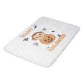 aap in pompoen, apen, Happy Halloween Badmat (Gekanteld)