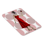 aap in rode dress met wijn magneet (Rechterzijde)