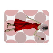 aap in rode dress met wijn magneet (Horizontaal)