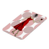 aap in rode dress met wijn magneet (Linkerzijde)